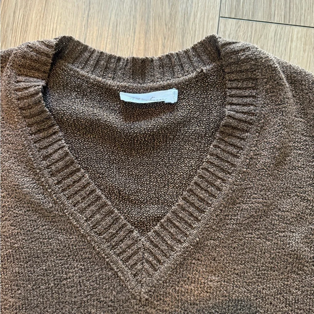 Brown Balloon Sleeve Sweater Cozy Girl Fall Aesthetic